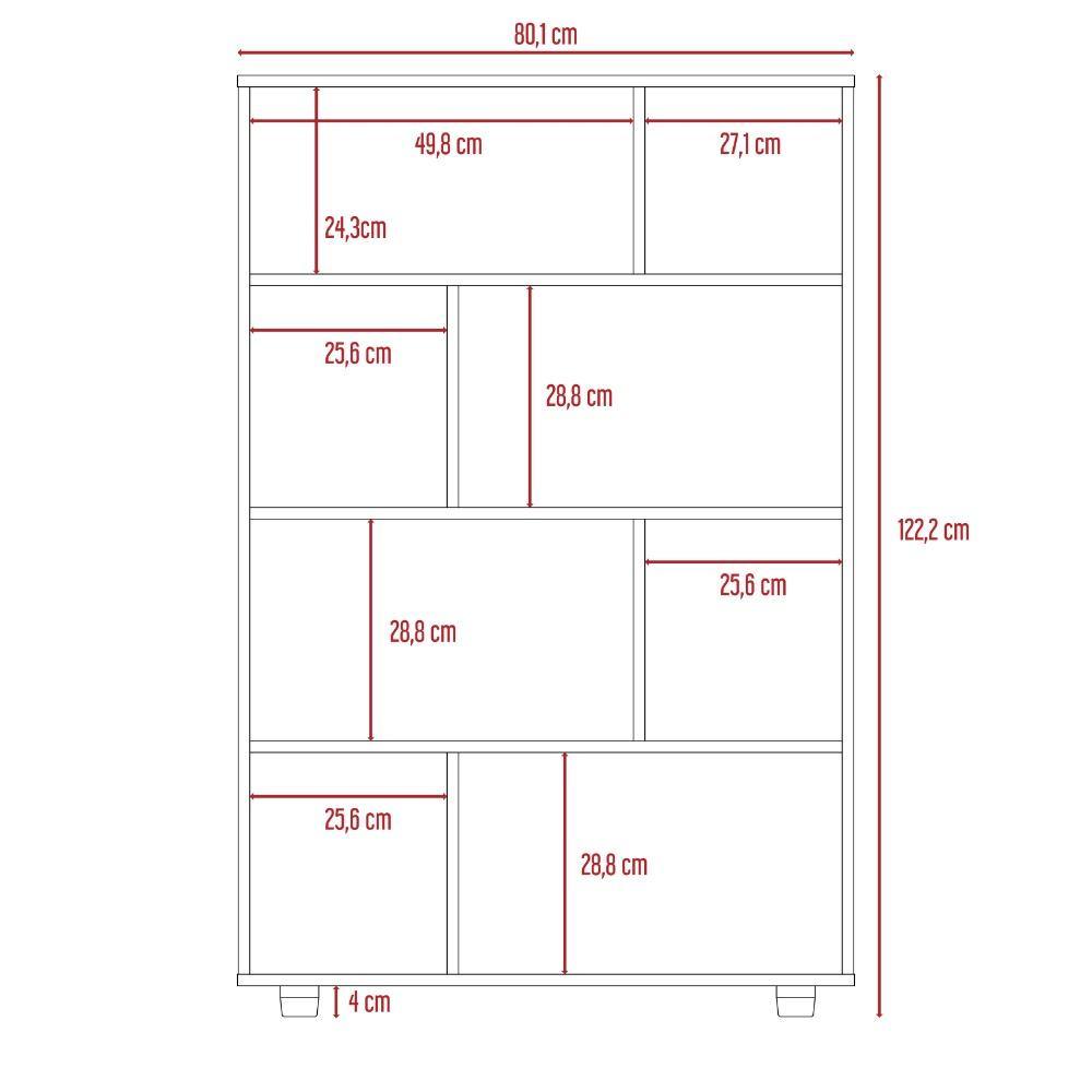 Biblioteca Indira Rovere 80.1x122.2cm con Ocho Compartimientos - Bibliotecas | Bylmo