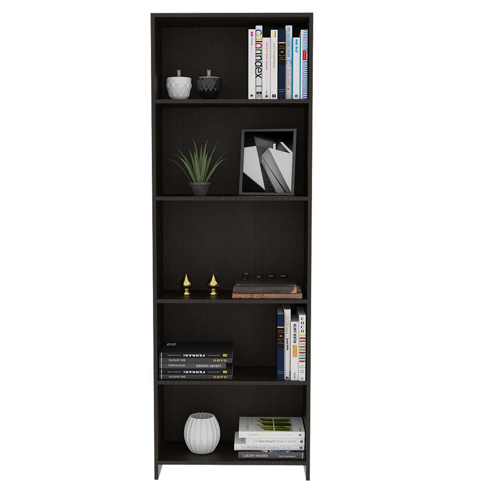 Biblioteca Lisa Wengue 62x180cm con Cinco Compartimientos - Bibliotecas | Bylmo