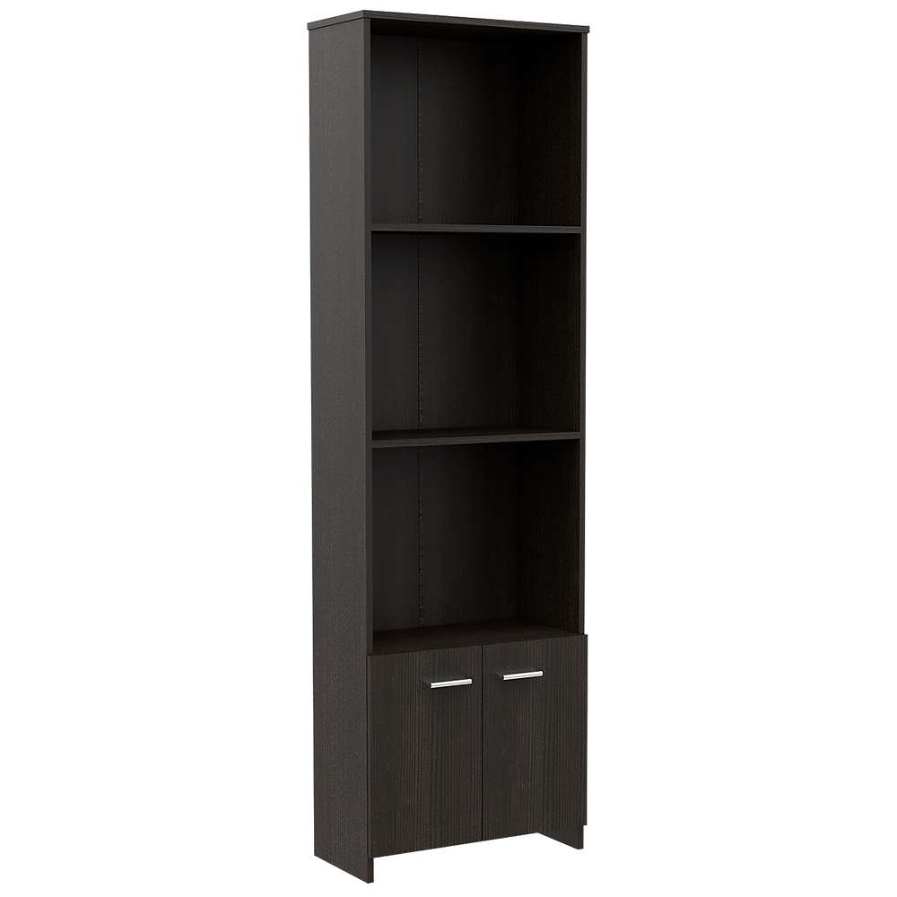 Biblioteca Lisa Easy Wengue 55 cm con Entrepaños y Puertas - Bibliotecas | Bylmo
