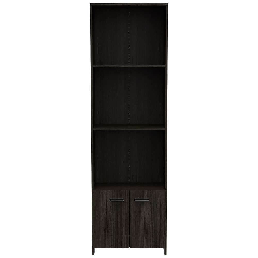 Biblioteca Lisa Easy Wengue 55 cm con Entrepaños y Puertas - Bibliotecas | Bylmo