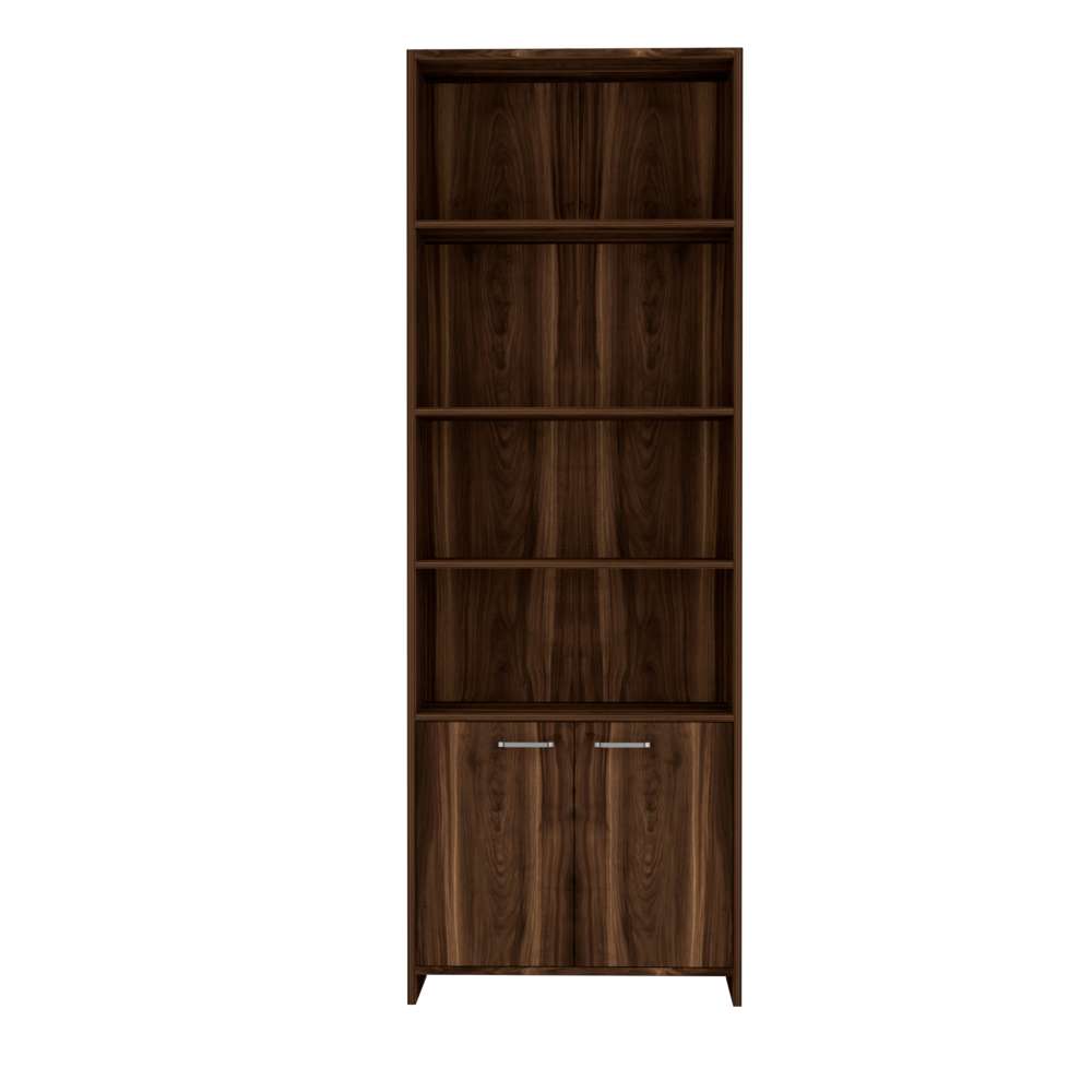 Biblioteca Lisa Habano 63x180cm con Cuatro Compartimientos y con Un Cajón - Bibliotecas | Bylmo