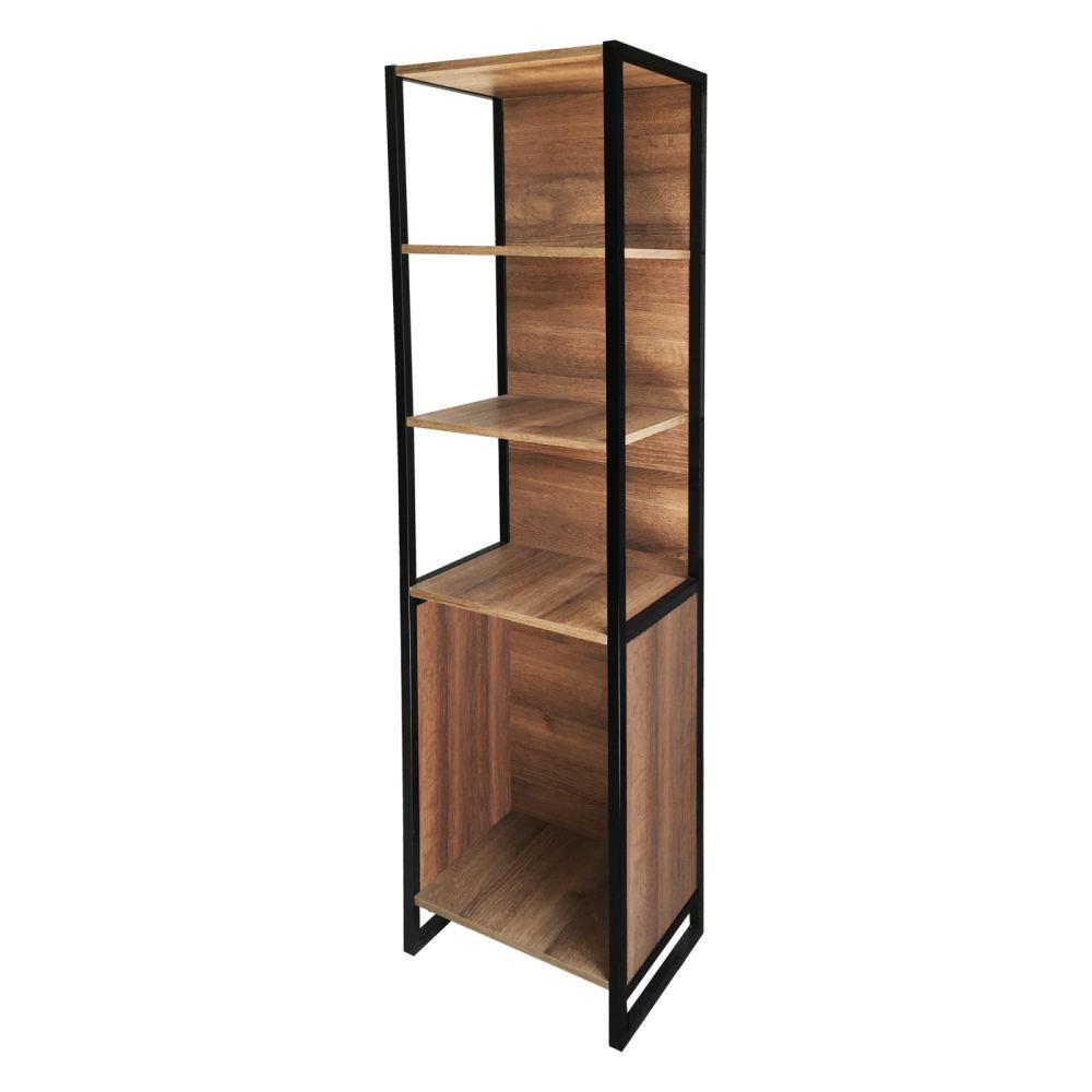 Mueble Auxiliar New York Amareto y Negro 40 cm con Entrepaños - Gabinetes | Bylmo