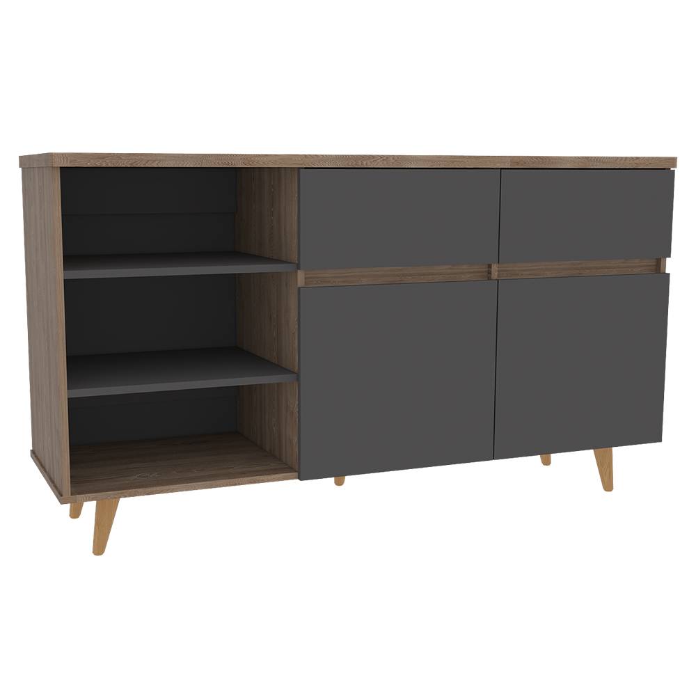 Bifé Salem MIel 140.1x78.4cm con Dos Cajones y con Siete Compartimientos - Bifes | Bylmo
