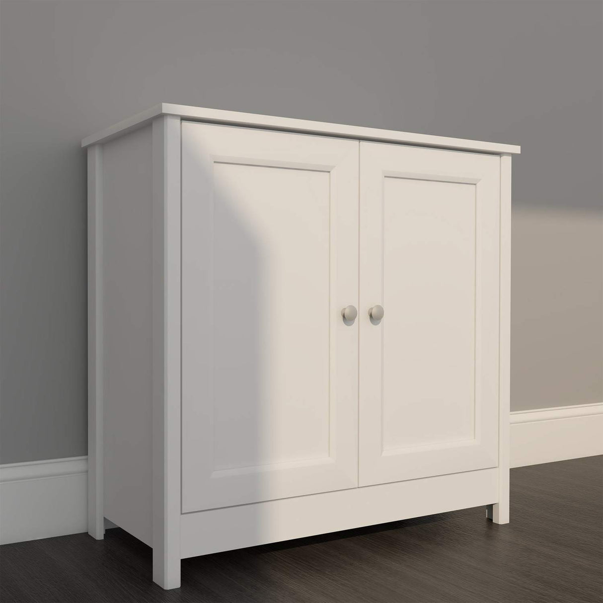 Bifera Blanco 80x76cm con Dos Compartimientos y con Patas - Bifes y Arrimos | Bylmo