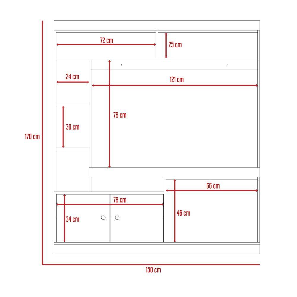 Centro de Entretenimiento Dante Duna y Wengue 180 cm con Dos Puertas - Muebles para TV | Bylmo