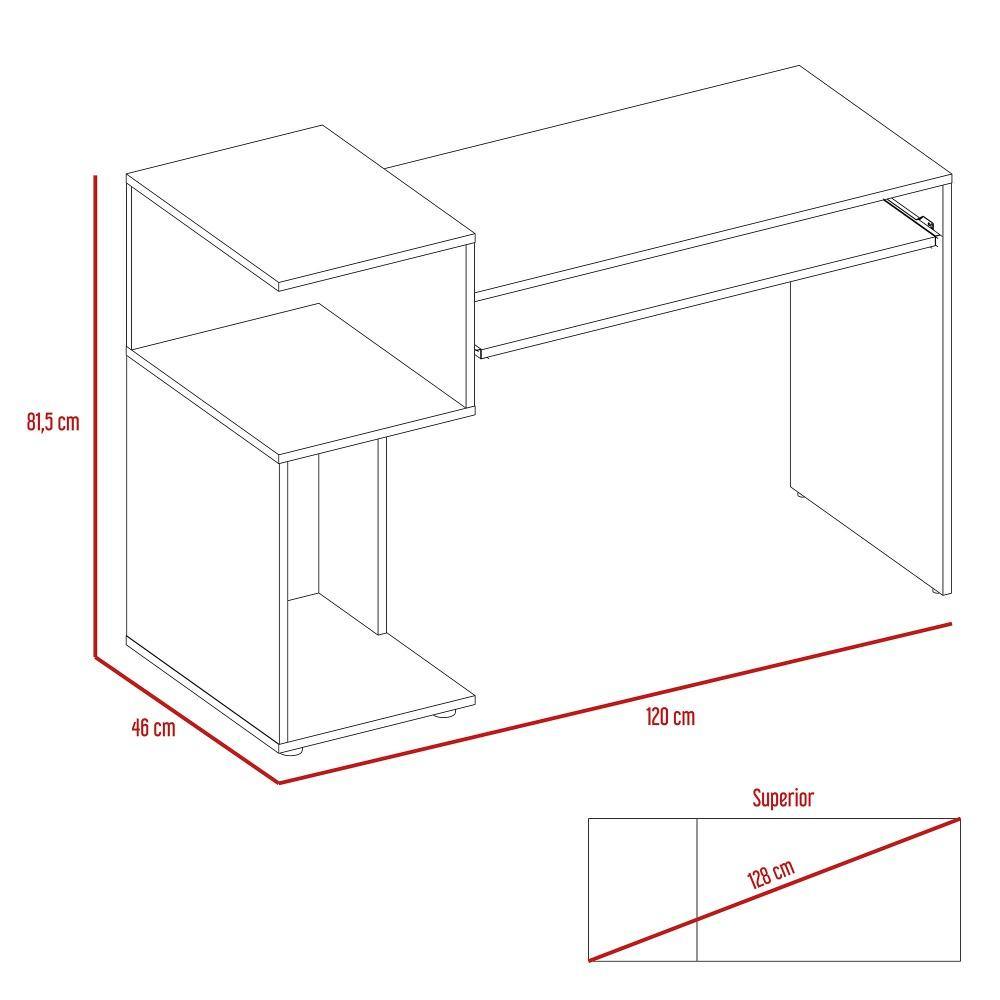 Combo Escritorio y Biblioteca Atlanter Wengue 120x81.5cm sin Cajones y con Organizador de Libros - Escritorios y Archivadores | Bylmo