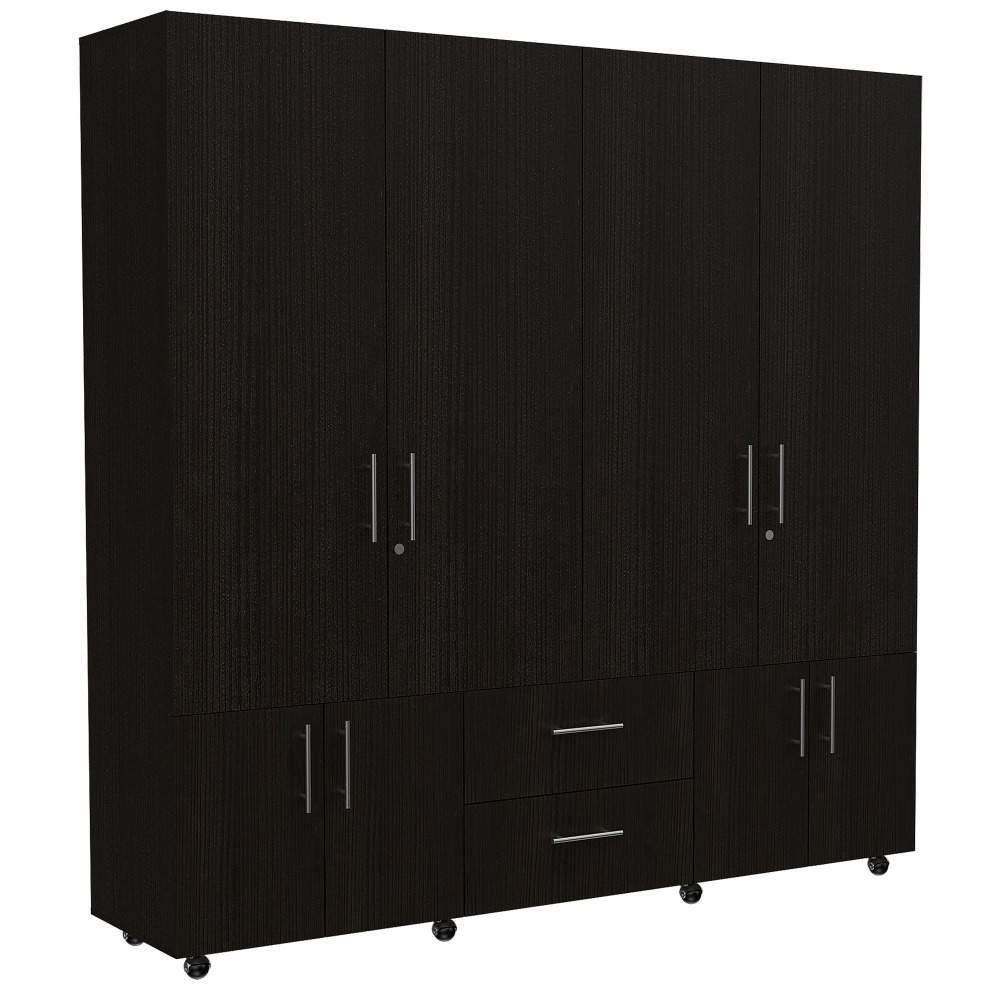 Closet Cantelmo Wengue 200x200cm con 2 Cajones con 8 Entrepaños - Closets | Bylmo