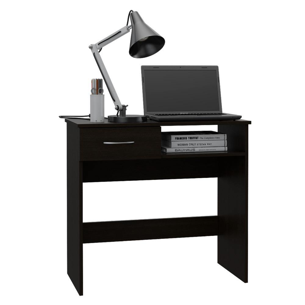 Combo Escritorio y Biblioteca Office Vizcaya Wengue 80x75.5cm Con Un Cajón y con Organizador de Libros - Escritorios y Archivadores | Bylmo