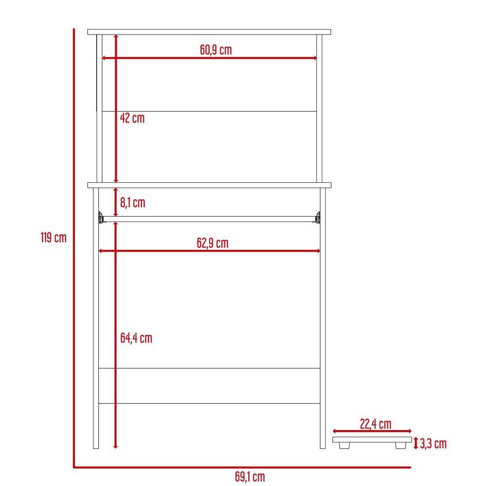 Centro de Computo 70 M Eco Wengue 69x119cm sin Cajones - Escritorios y Archivadores | Bylmo