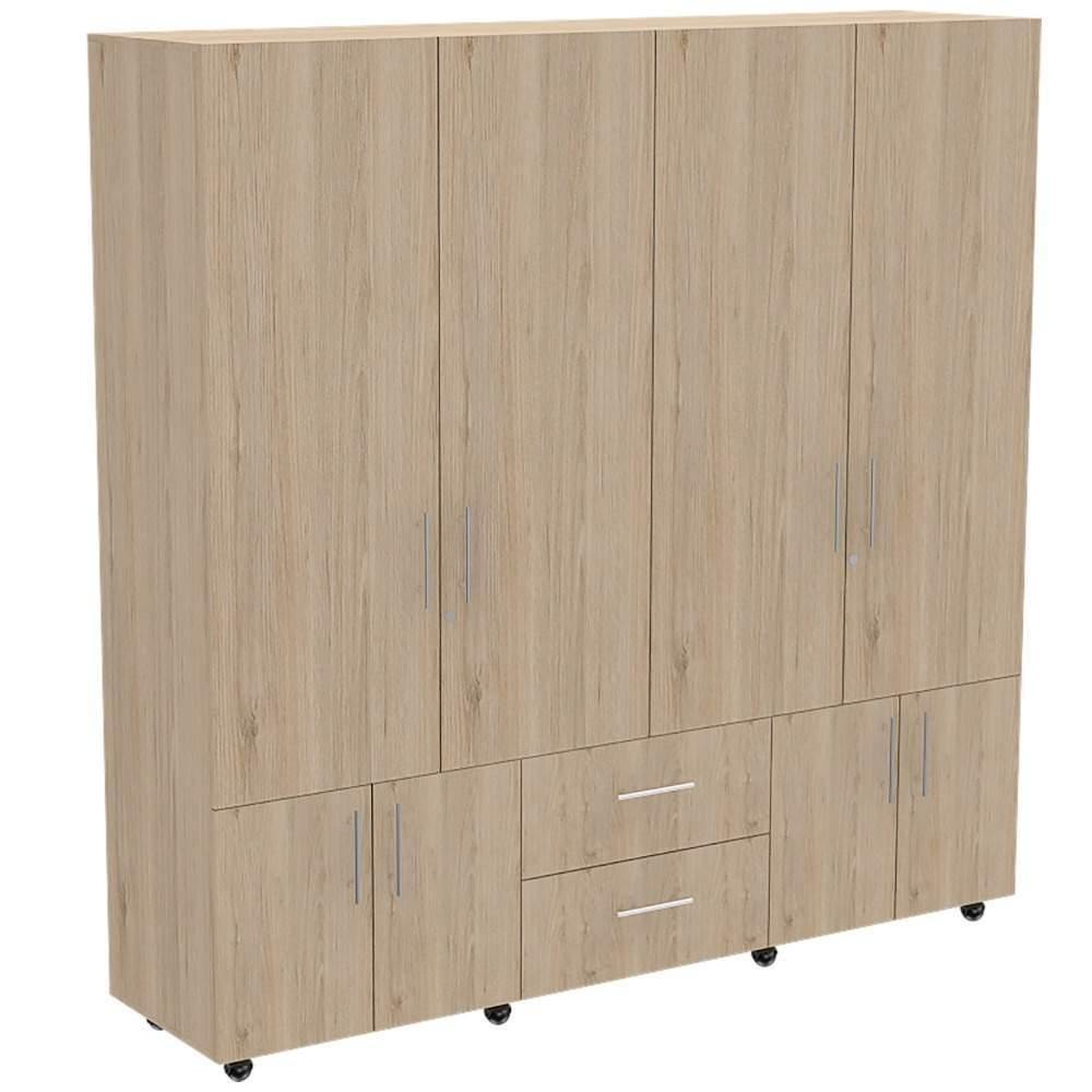 Closet Cantelmo Rovere 200 cm con Ocho Puertas y Dos Cajones - Closets | Bylmo