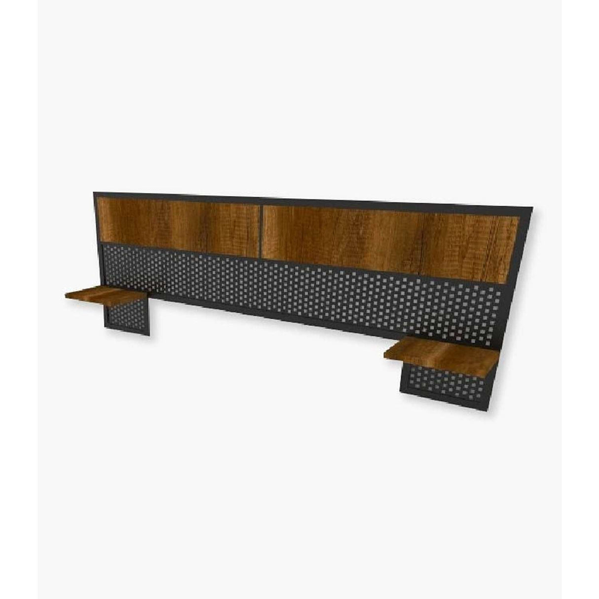 Cabecero Industry Queen 160 cm Caramelo Flotante con Dos Entrepaños - Camas y Cabeceros | Bylmo