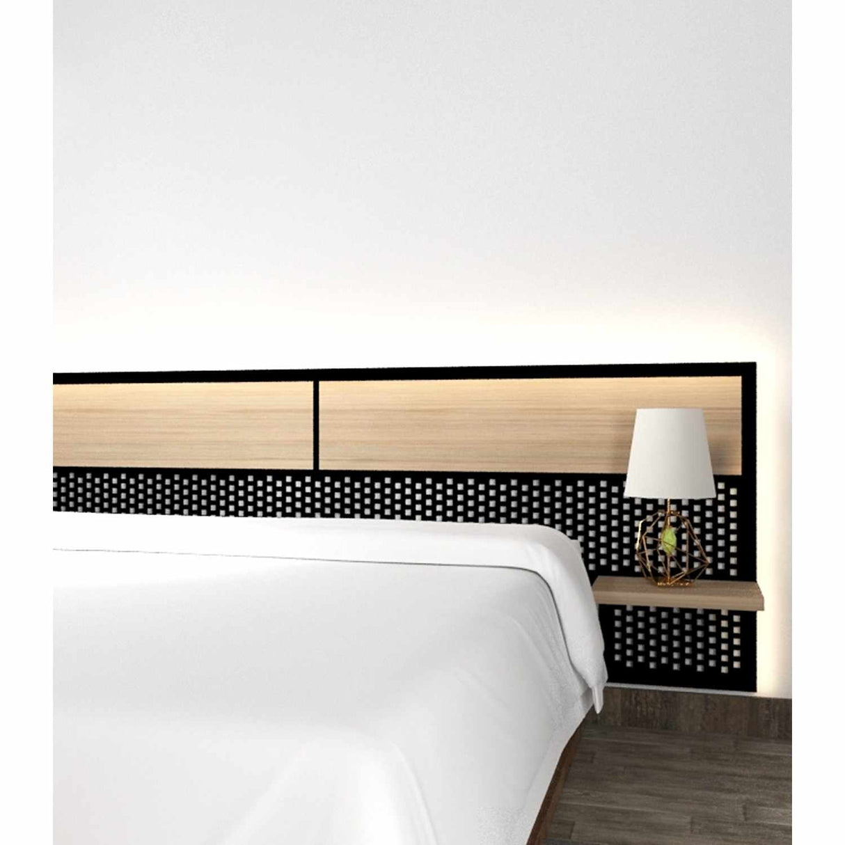 Cabecero Industry Queen 160 cm Rovere Flotante con Dos Entrepaños - Camas y Cabeceros | Bylmo