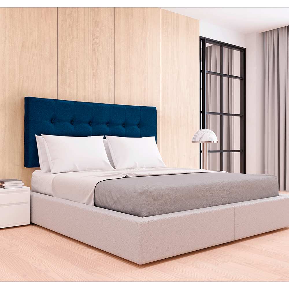 Cabecero Flotante Varena Queen 160 cm Azul Tela Resistente - Camas y Cabeceros | Bylmo