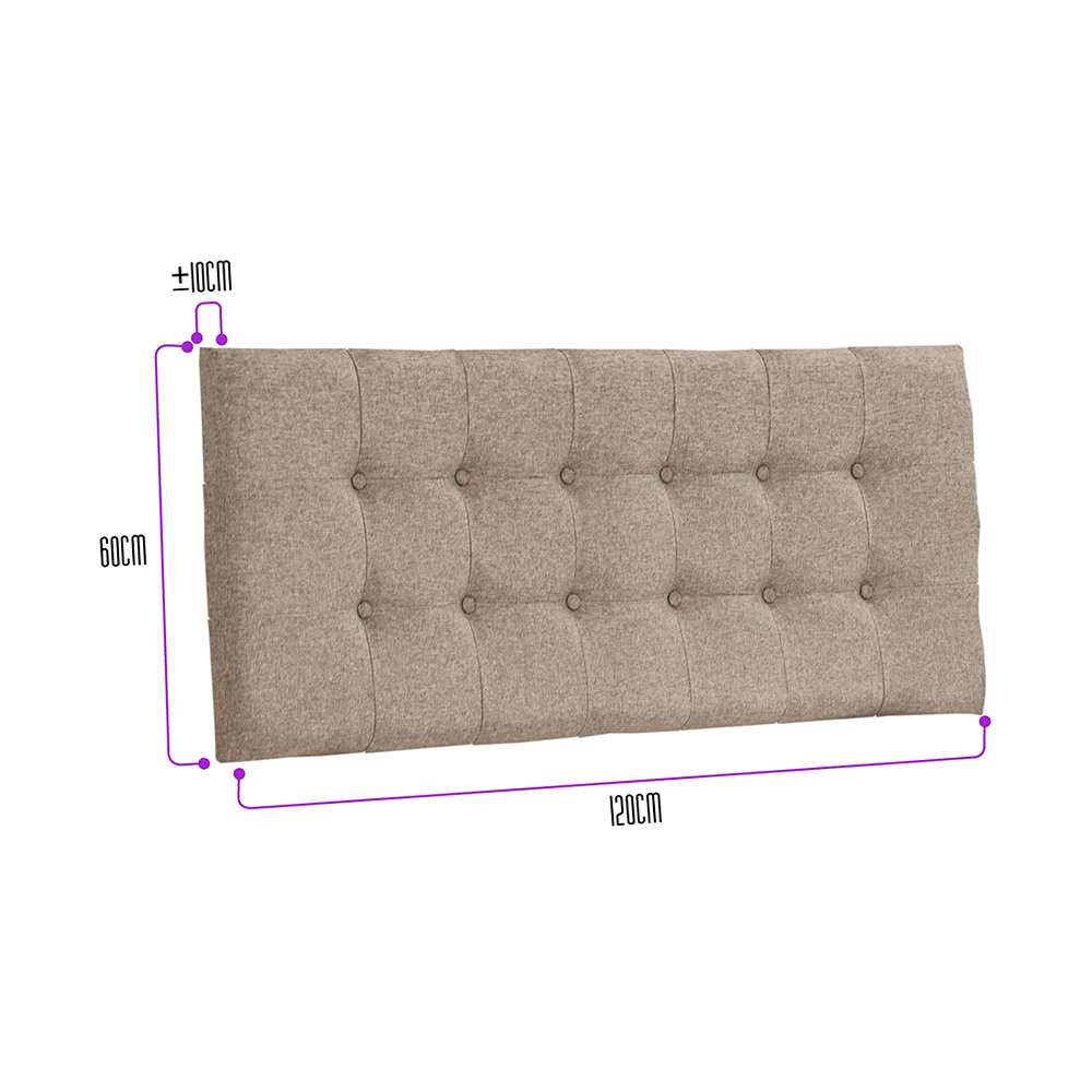 Cabecero Flotante Varena Semidoble 120 cm Beige Tela Resistente - Camas y Cabeceros | Bylmo