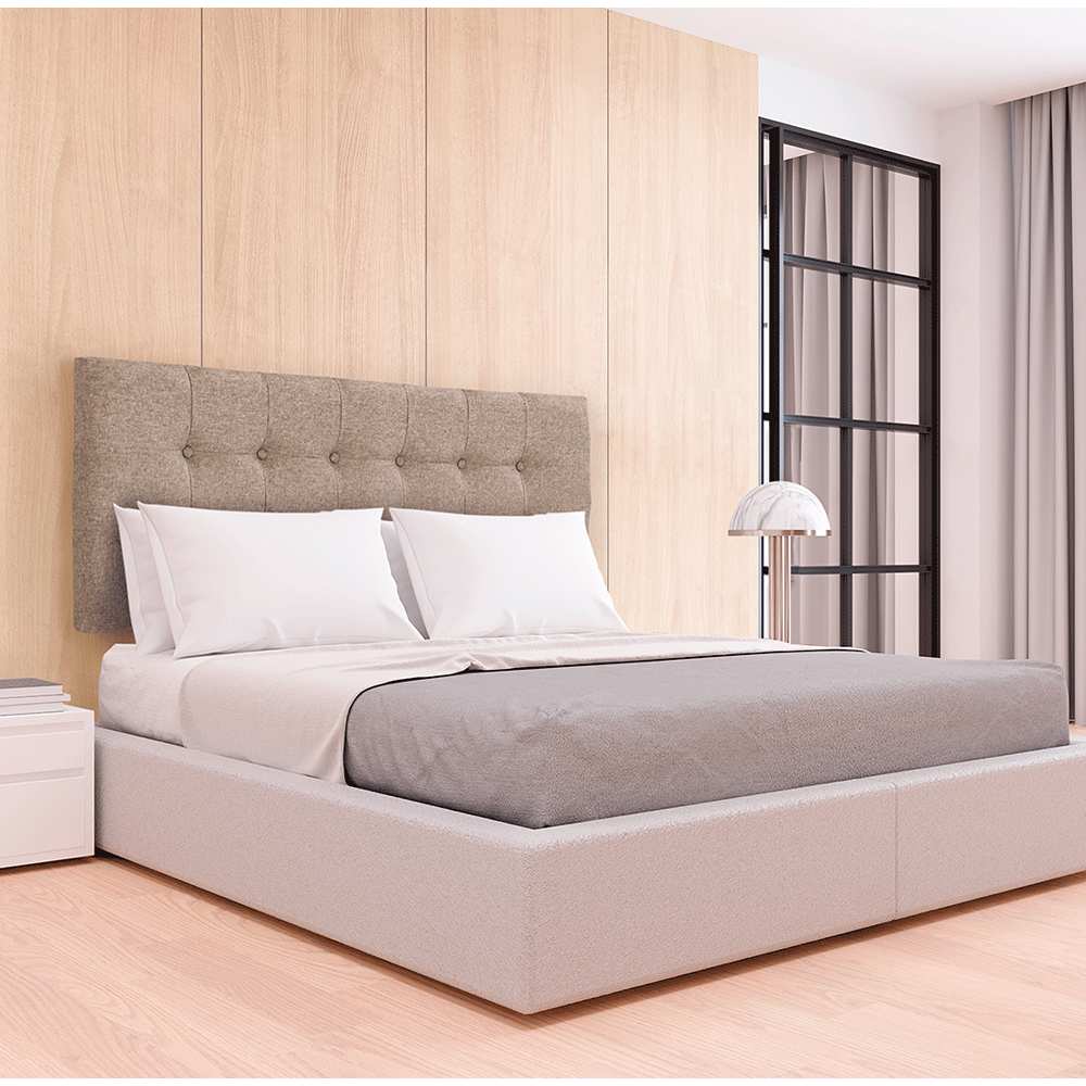 Cabecero Flotante Varena Doble 140 cm Beige Tela Resistente - Camas y Cabeceros | Bylmo