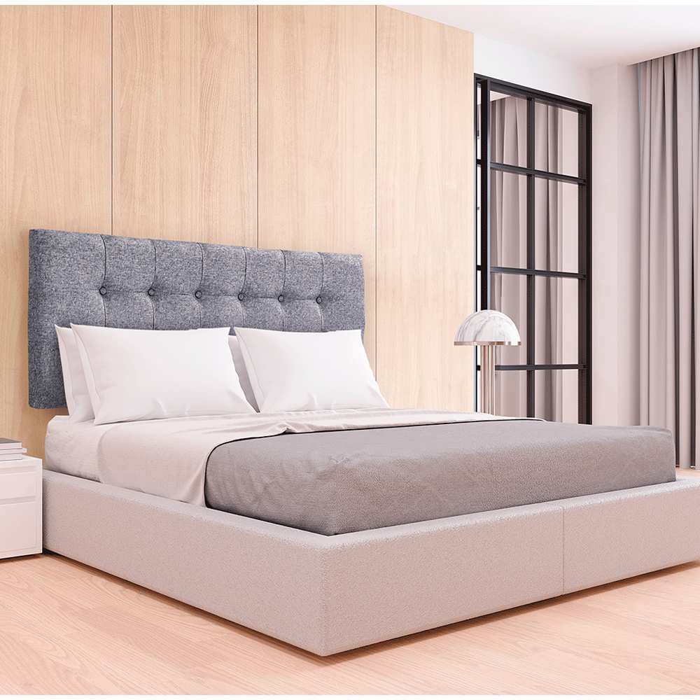 Cabecero Flotante Varena Sencilla 100 cm Gris Tela Resistente - Camas y Cabeceros | Bylmo