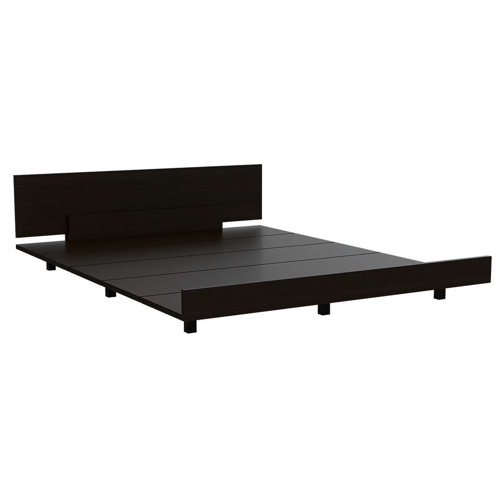 Cama Kaia Wengue 160x51.6cm para Colchón Queen 160 X 190 Cm con Cabecero - Camas | Bylmo