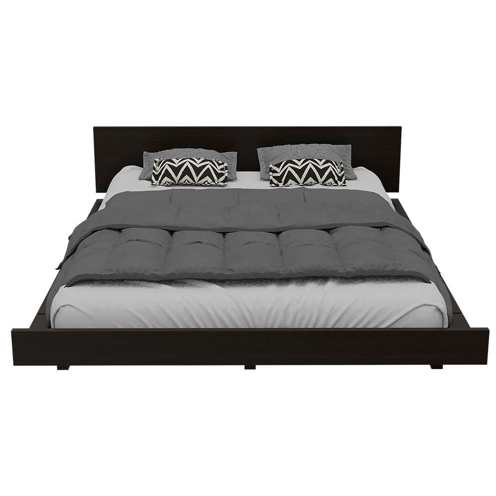 Cama Kaia Wengue 160x51.6cm para Colchón Queen 160 X 190 Cm con Cabecero - Camas | Bylmo