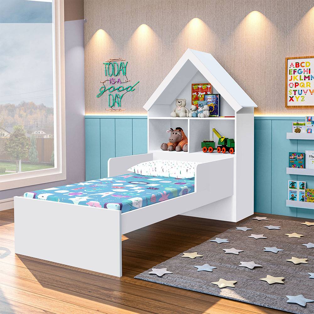 Cama Ariel Blanco y Rosado Flex 108x160cm para Colchón Sencillo 90 X 190 Cm con Cabecero - Camas | Bylmo