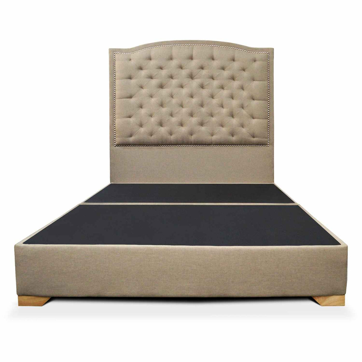 Base Cama Lawrence Camel 160x30cm para Colchón Queen 160 X 190 Cm con Cabecero - Camas y Cabeceros | Bylmo
