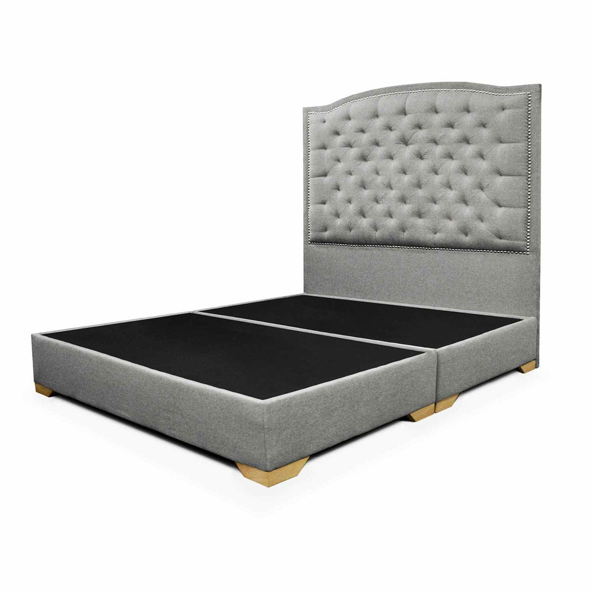 Base Cama Lawrence Gris 160x30cm para Colchón Queen 160 X 190 Cm con Cabecero - Camas y Cabeceros | Bylmo