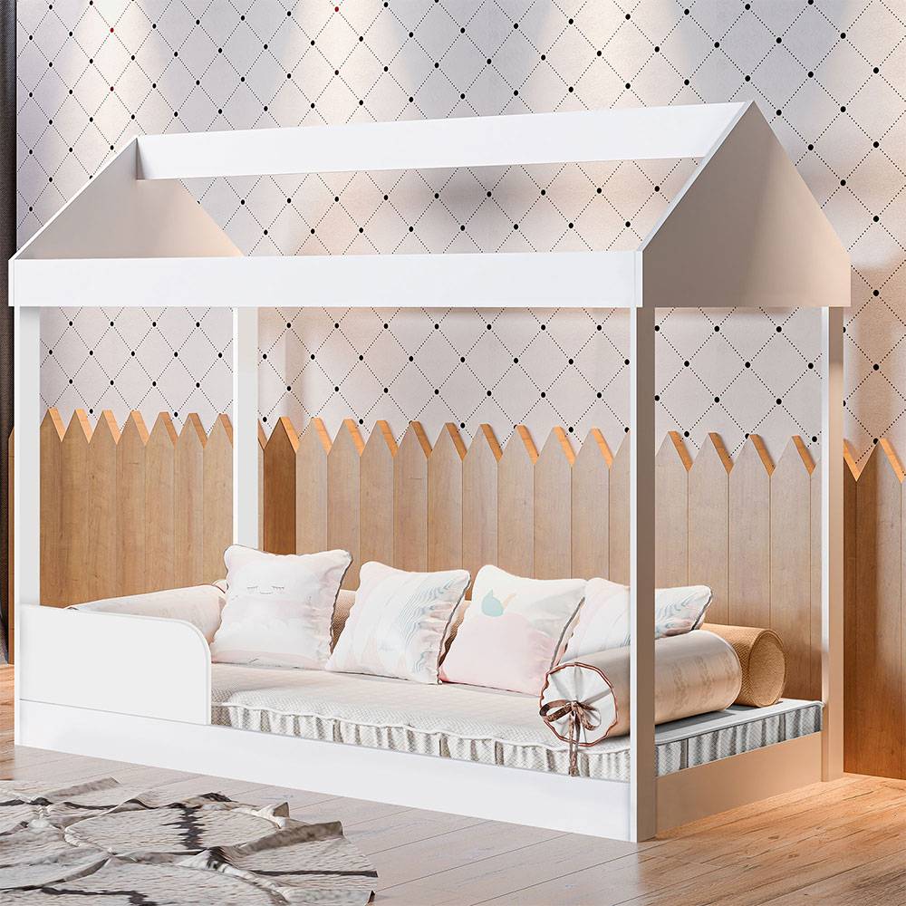 Cama Montessoriana Blanco 97x132.5cm para Colchón Sencillo 90 X 190 Cm - Camas | Bylmo