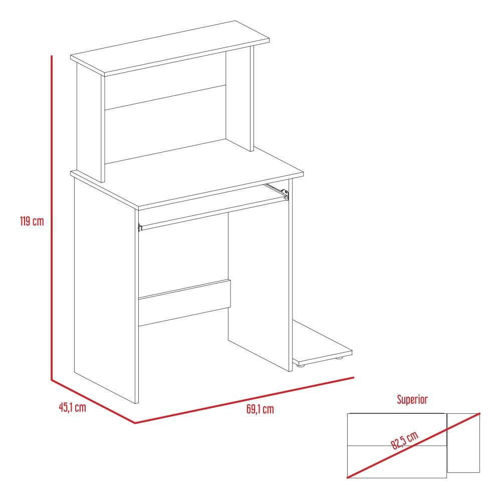 Centro de Computo Office Duna 69 cm con Entrepaños - Escritorios y Archivadores | Bylmo