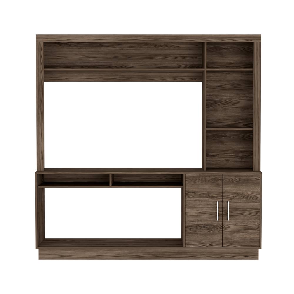 Centro de Entretenimiento Cantabria Coñac 180x180cm Para TV Hasta 55 Pulgadas con Un Cajón - Muebles para TV | Bylmo