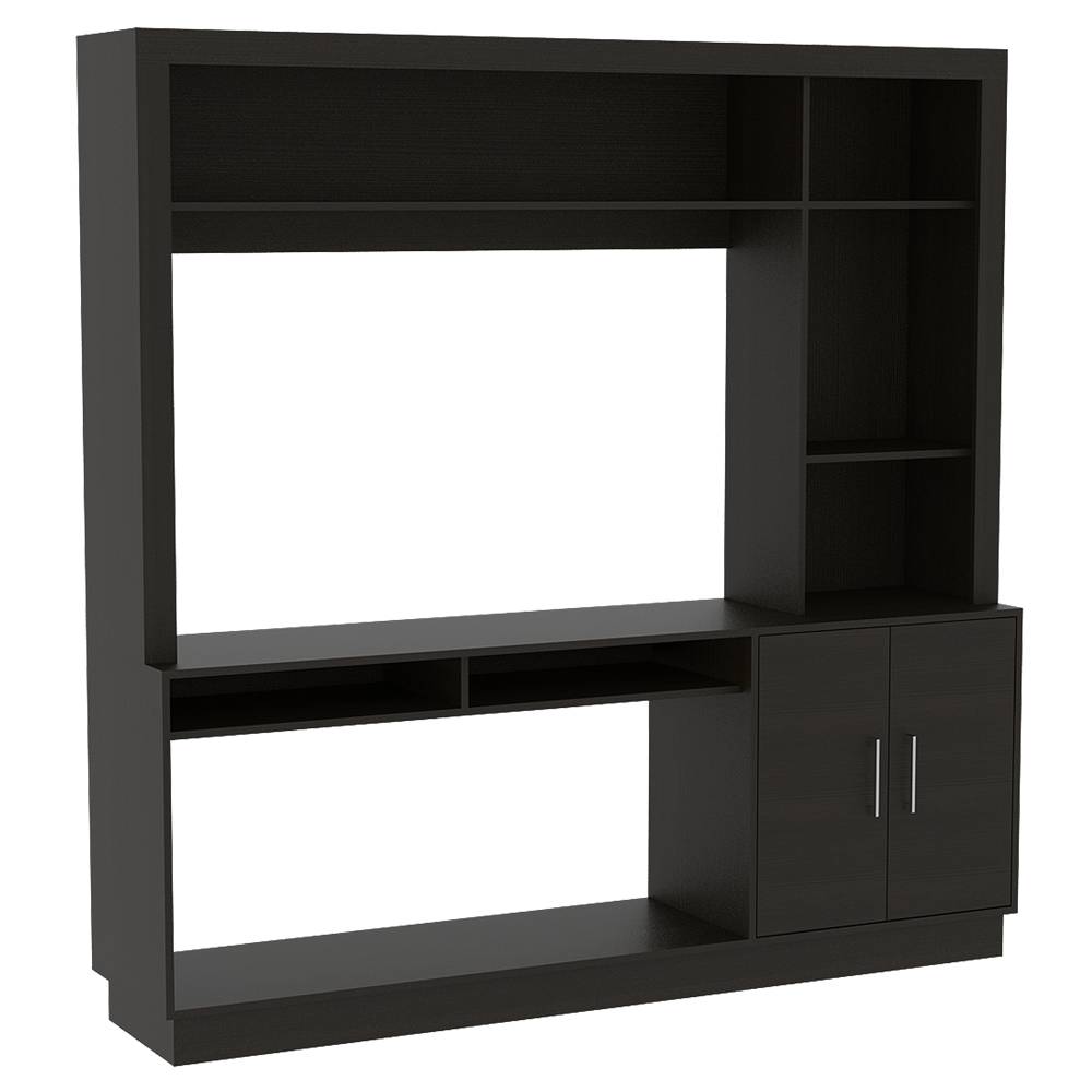 Centro de Entretenimiento Cantabria Wengue 180x180cm Para TV Hasta 55 Pulgadas con Un Cajón - Muebles para TV | Bylmo