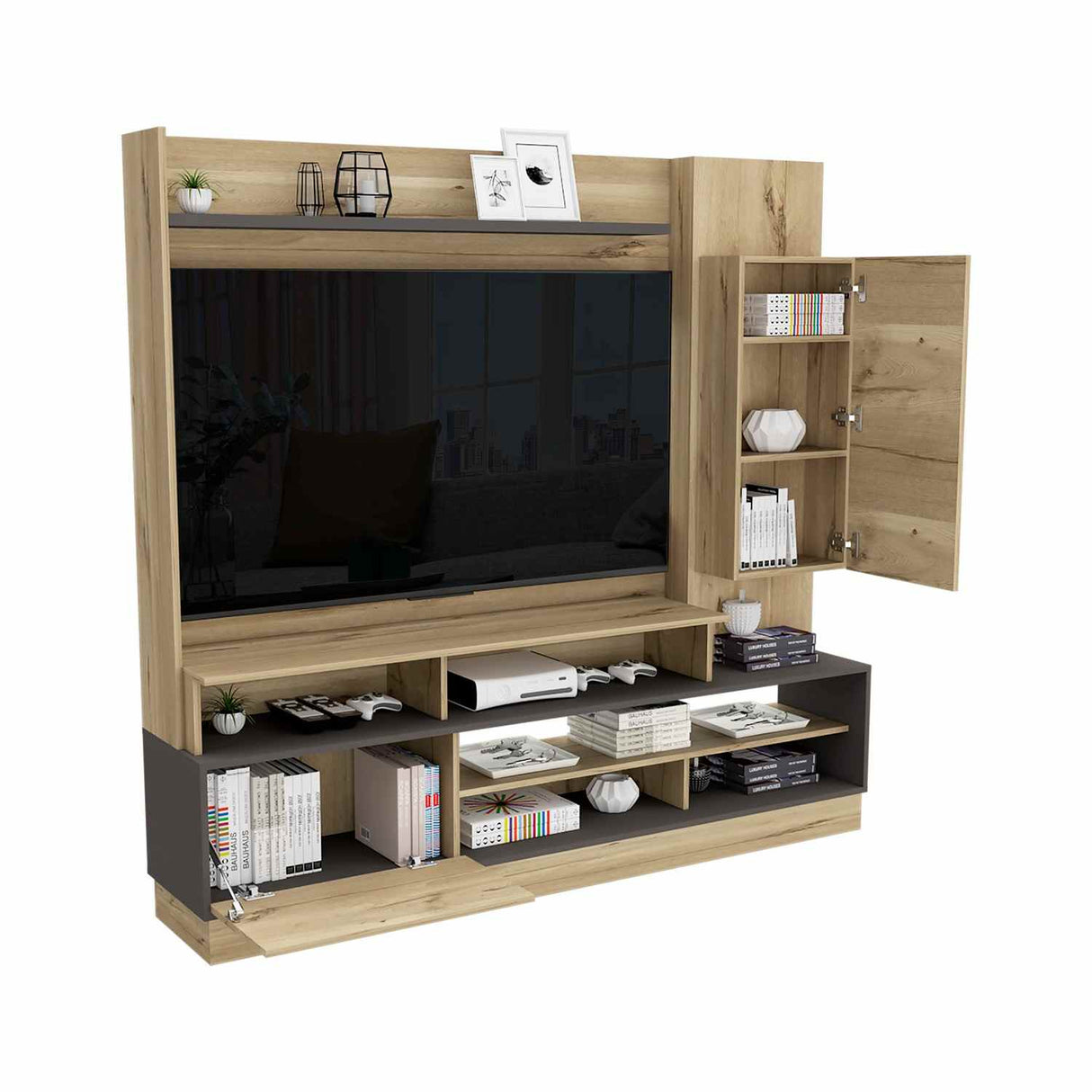 Centro de Entretenimiento Ravena Duna 180 cm con Entrepaños - Muebles de TV | Bylmo