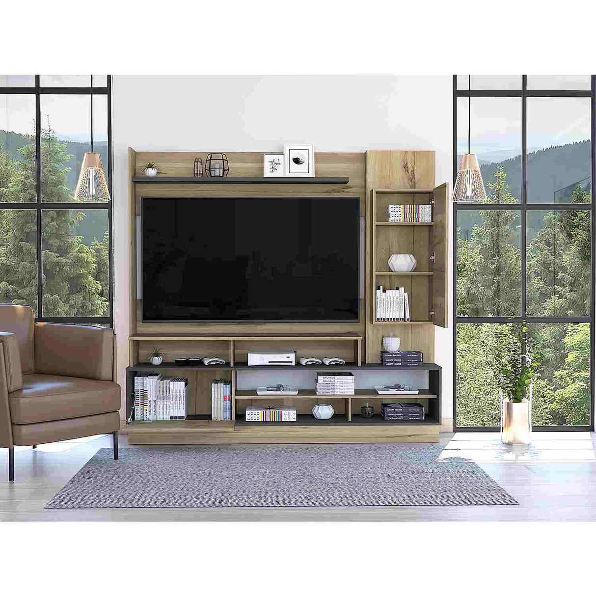 Centro de Entretenimiento Ravena Duna 180 cm con Entrepaños - Muebles de TV | Bylmo