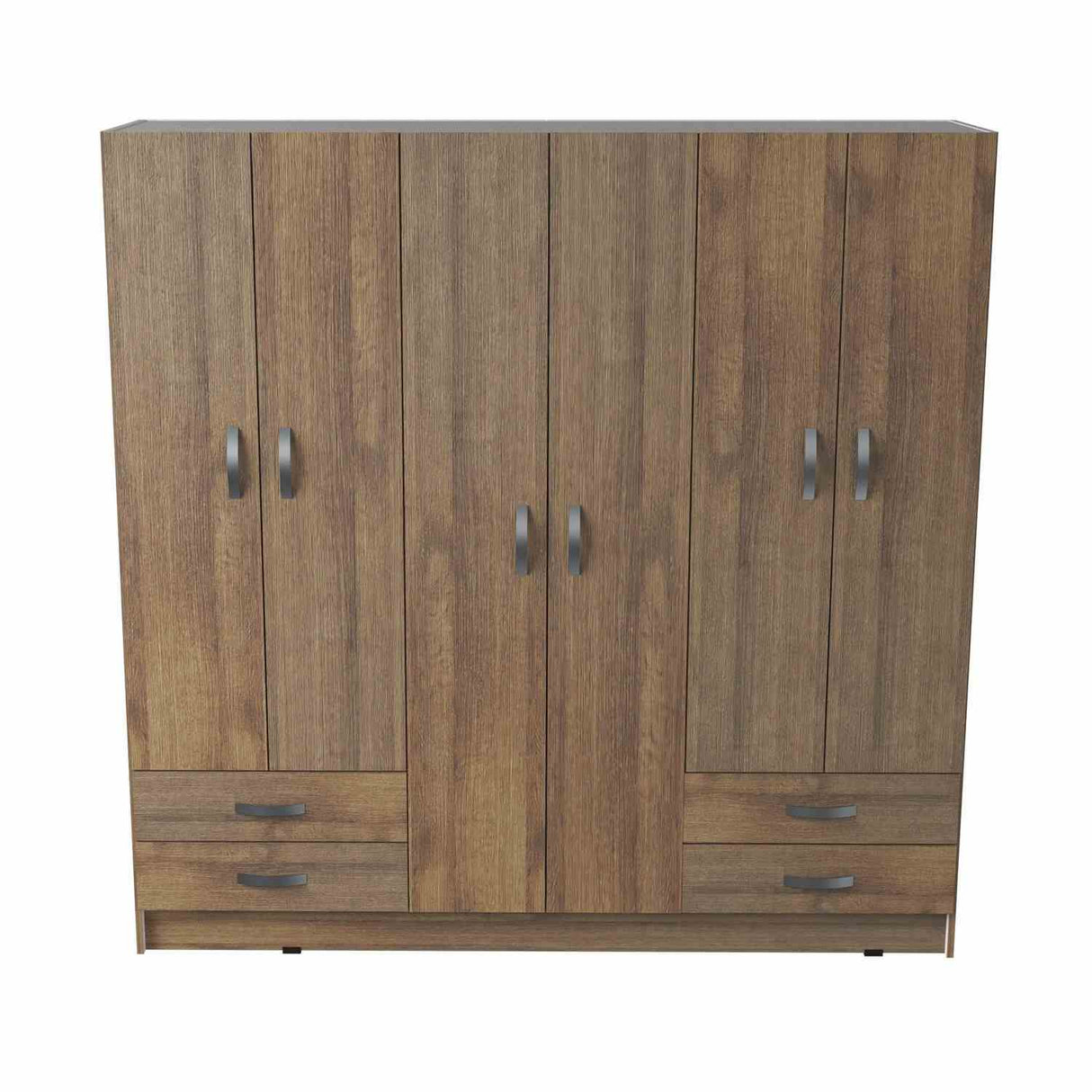 Closet Armario AM19023 Amareto y Blanco 181 cm con Seis Puertas y Cuatro Cajones - Closets | Bylmo