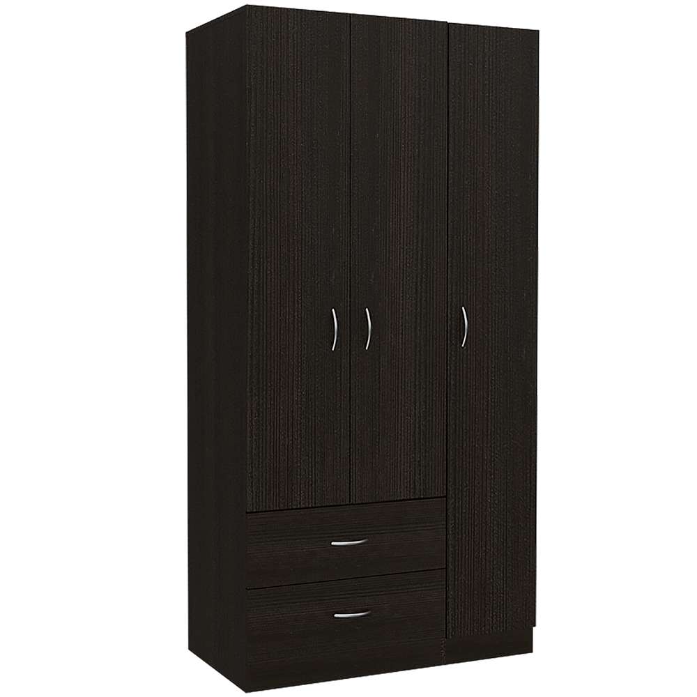 Closet Austral Wengue 90x180cm con 2 Cajones con 3 Entrepaños - Closets | Bylmo