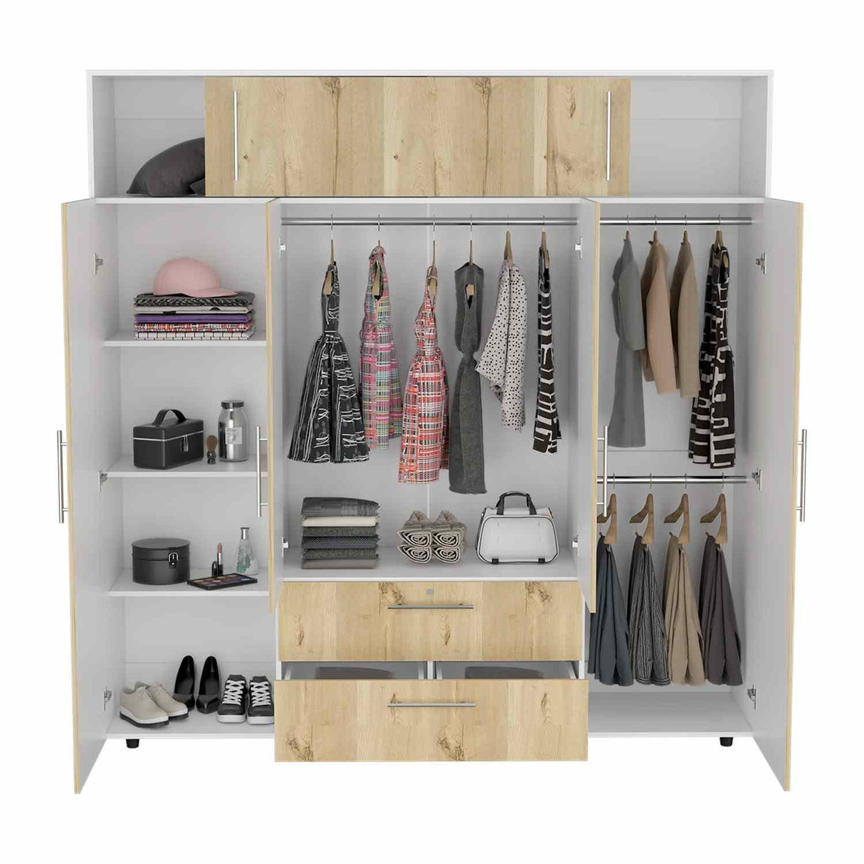 Closet Hogar Basic Duna 200 cm con Dos Cajones y Colgadero de Ropa - Closets | Bylmo