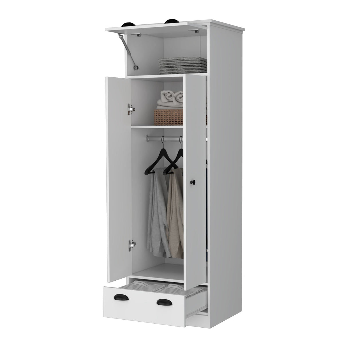 Closet Blanco 59x179cm con 2 Cajones con 1 Entrepaños - Closets | Bylmo