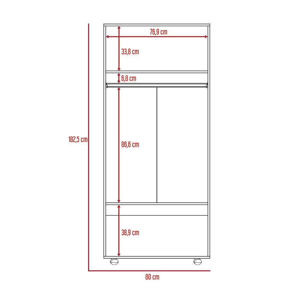 Closet Madrid Plus Wengue 80 cm con Dos Puertas - Closets | Bylmo