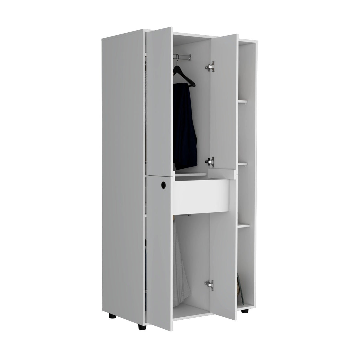Closet Misuri Blanco 182 cm Con Colgadero de Ropa y Un Cajón - Closets | Bylmo