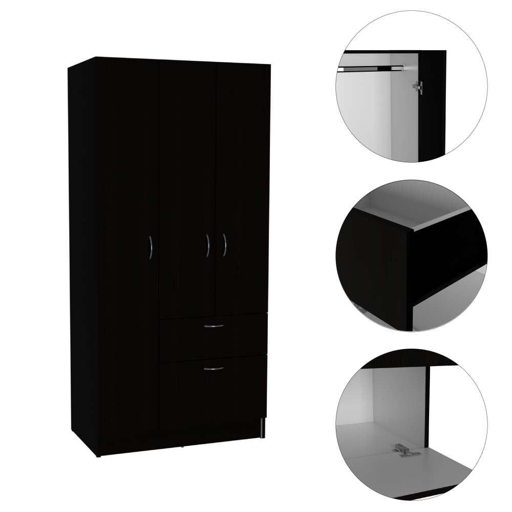 Closet Primavera Wengue 81.9x170.8cm con 2 Cajones con 3 Entrepaños - Closets | Bylmo