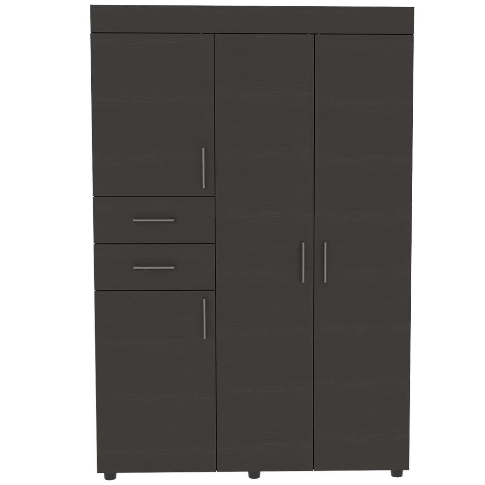Closet Valencia Wengue 120 cm con Cuatro Puertas y Dos Cajones - Closets | Bylmo