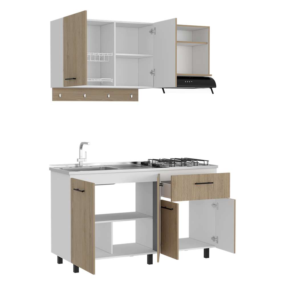 Cocina Alani Rovere 150 cm Izquierda con Mesón - Cocinas | Bylmo
