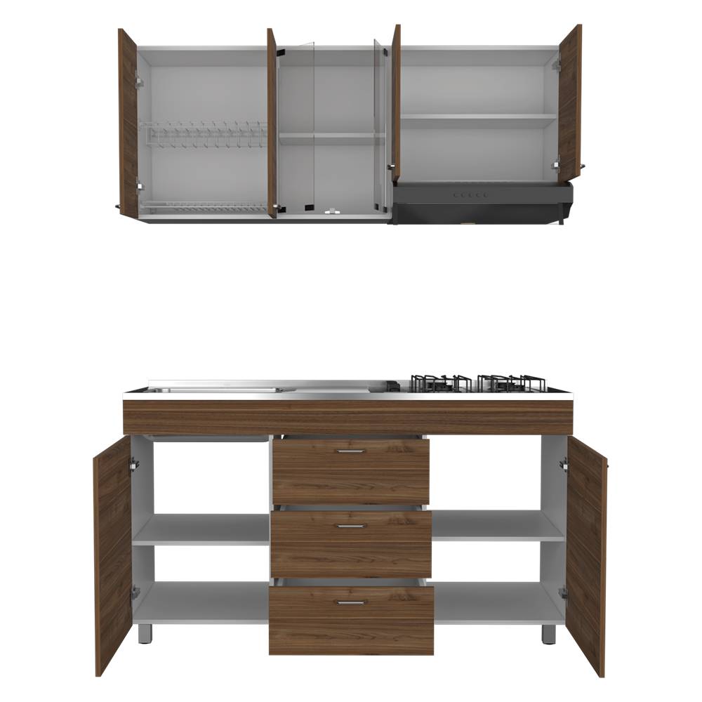 Cocina Lumina Gales 150 cm Izquierda con Mesón y Campana - Cocinas | Bylmo