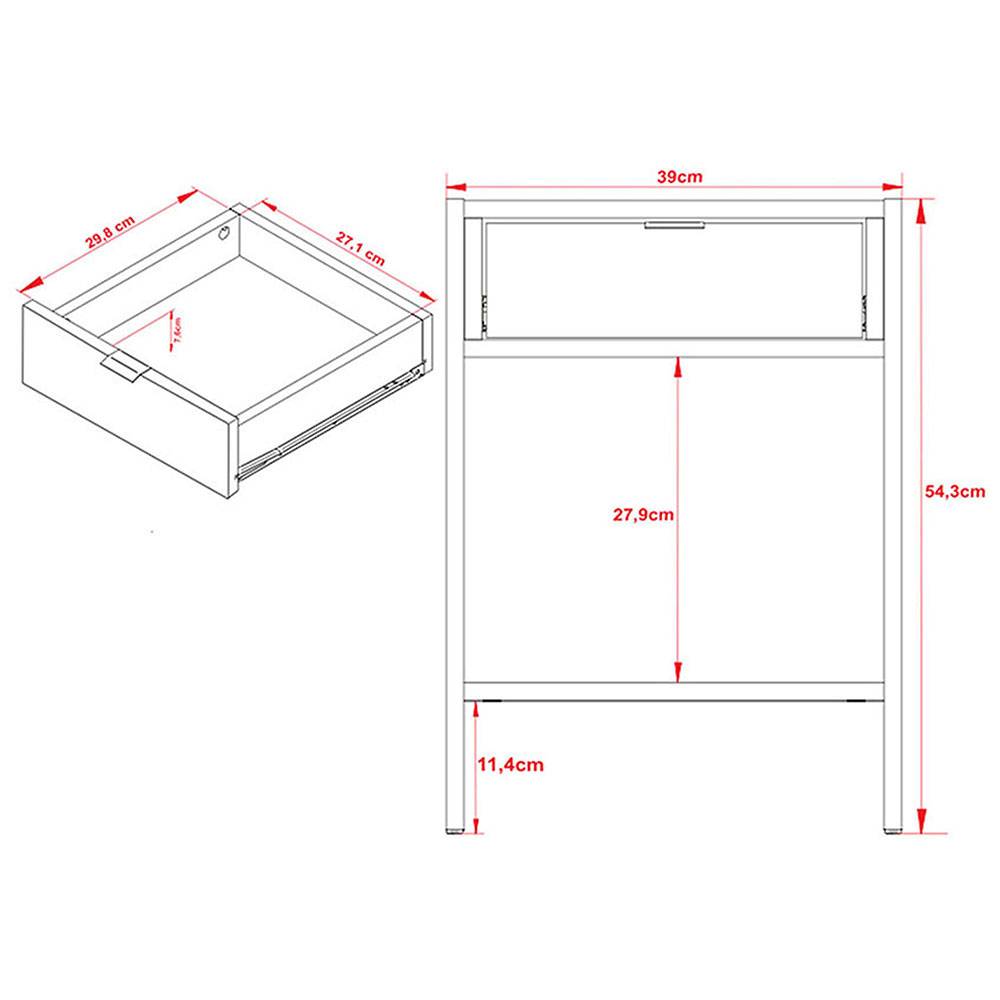 Combo Cama y Mesa de Noche Viena Doble 140 cm Almendra y Blanco - Camas | Bylmo