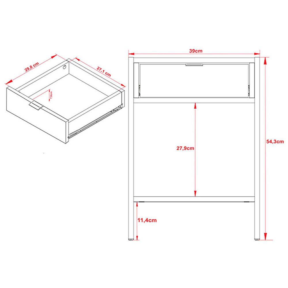 Combo Cama y Mesa de Noche Kaia Sencilla 90 cm Almendra y Blanco - Camas | Bylmo