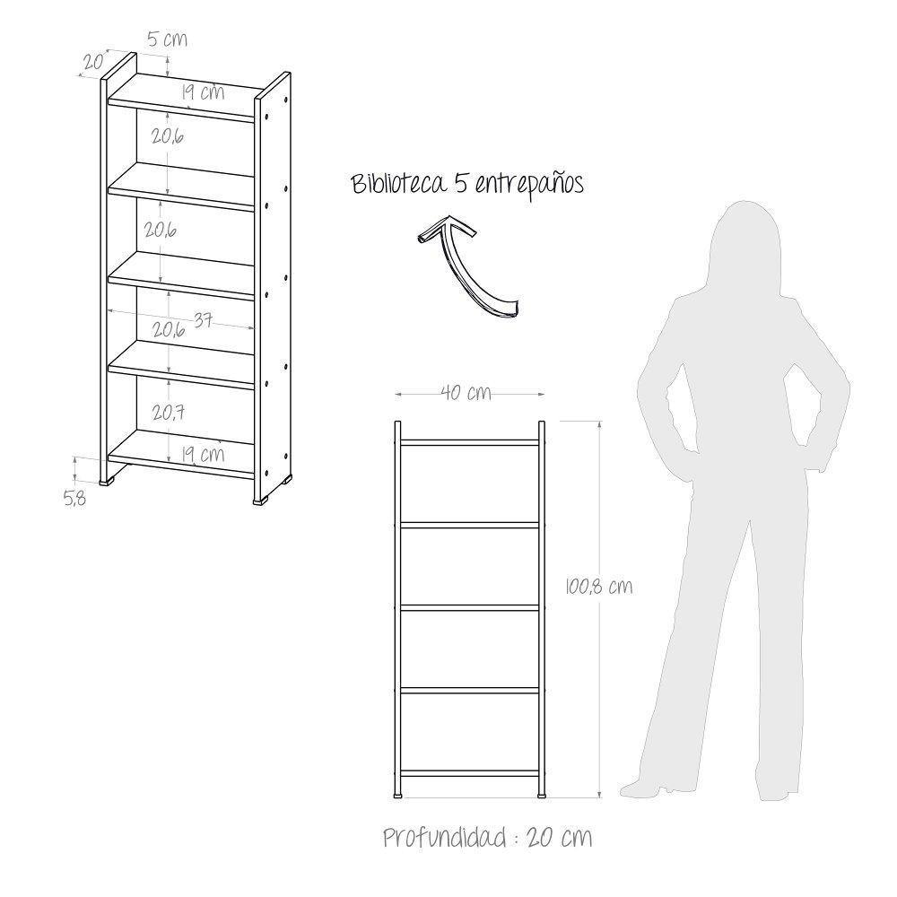 Combo Escritorio y Biblioteca Aplaus Wengue 40x100.8cm Con Un Cajón y con Organizador de Libros - Escritorios y Archivadores | Bylmo