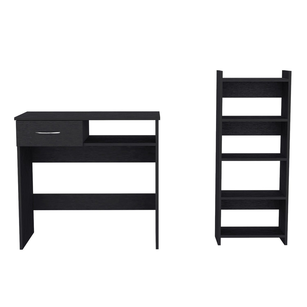 Combo Escritorio y Biblioteca Vizcaya Wengue 80 cm con un Cajón y Entrepaños - Combos Oficina | Bylmo