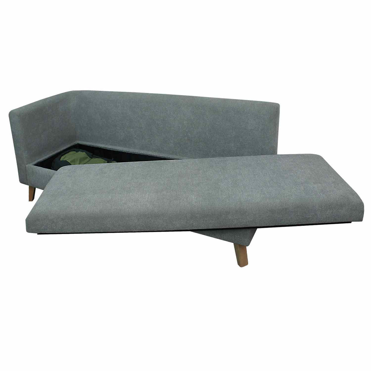 Combo Sofá Baúl Chaise Long Gris 163 cm con Puff y Banqueta Baúl - Combos Sala | Bylmo