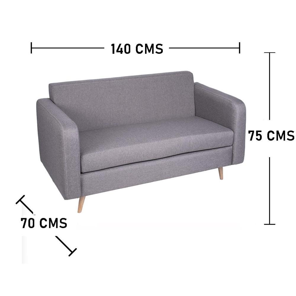 Combo Sofa, Puff y Mesas Loly Gris 140 cm - Sofas | Bylmo