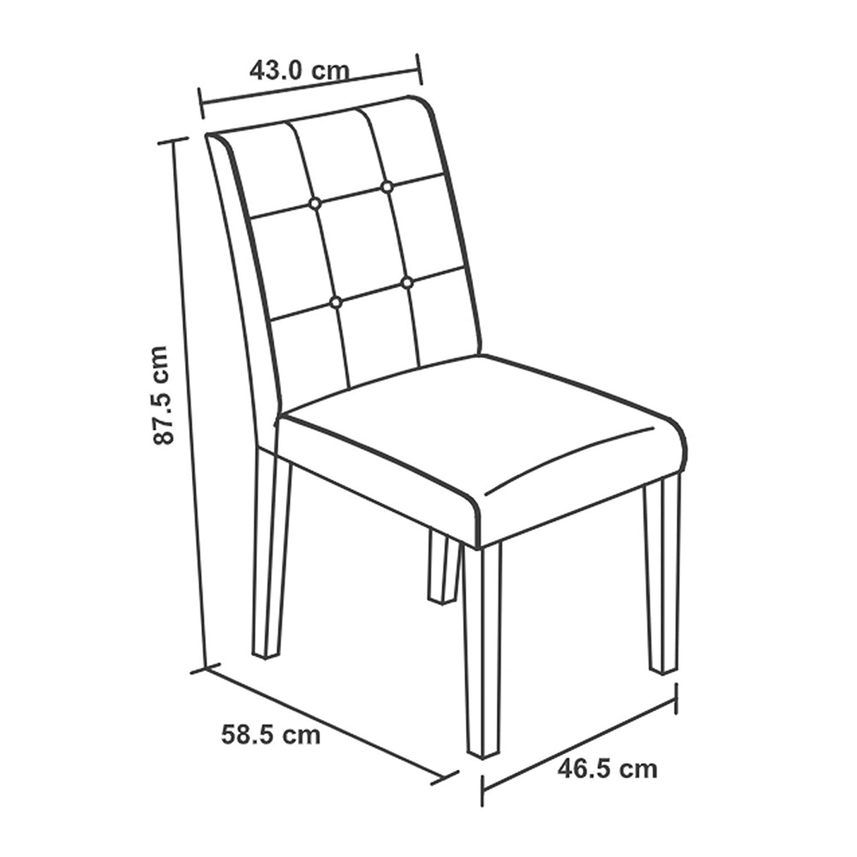 Comedor Enna Camel 120x74cm Rectangular de Cuatro Puestos y con Cuatro Sillas - Comedores | Bylmo