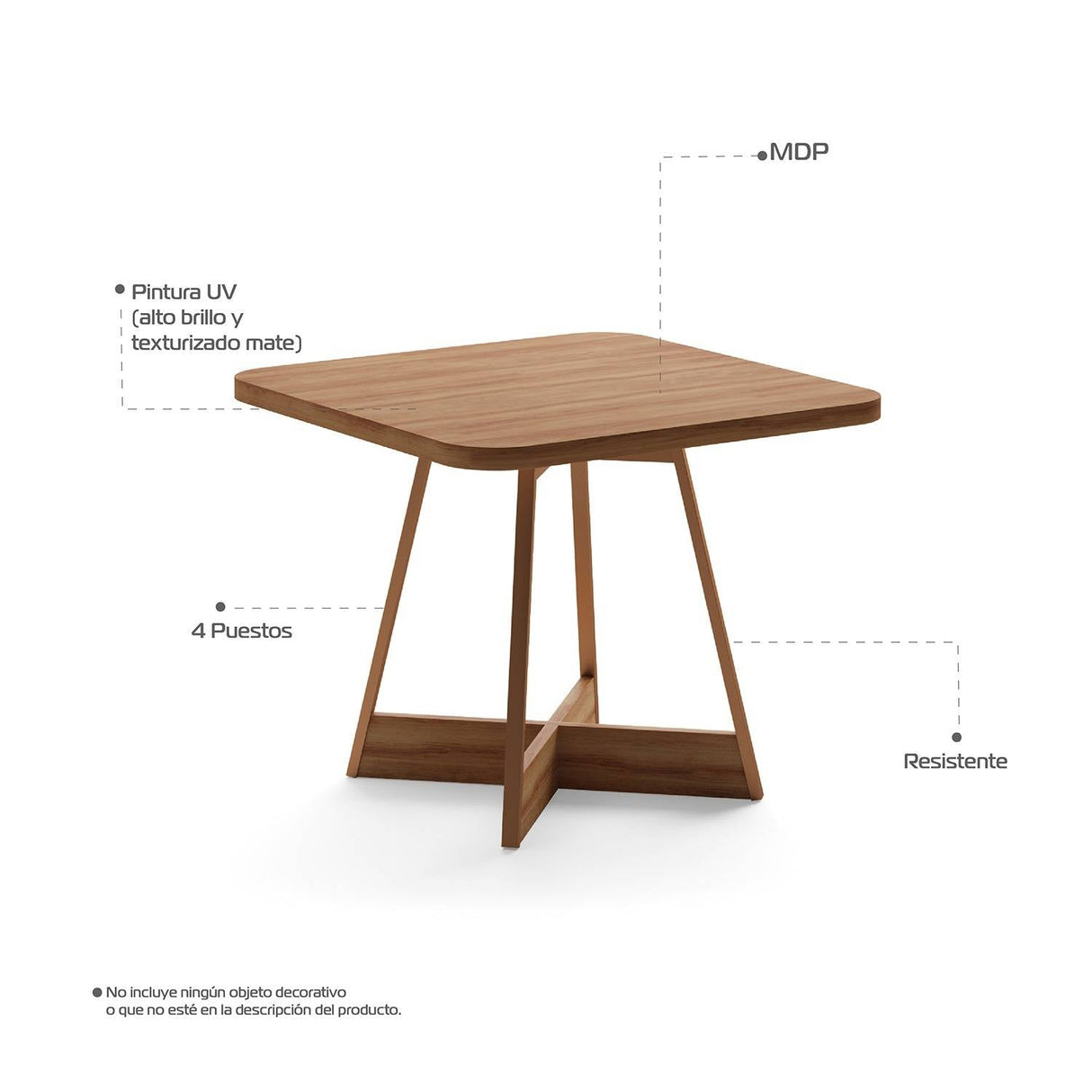 Comedor Imperial Arena Roce 93x24cm Cuadrado de Cuatro Puestos y con Cuatro Sillas - Comedores | Bylmo