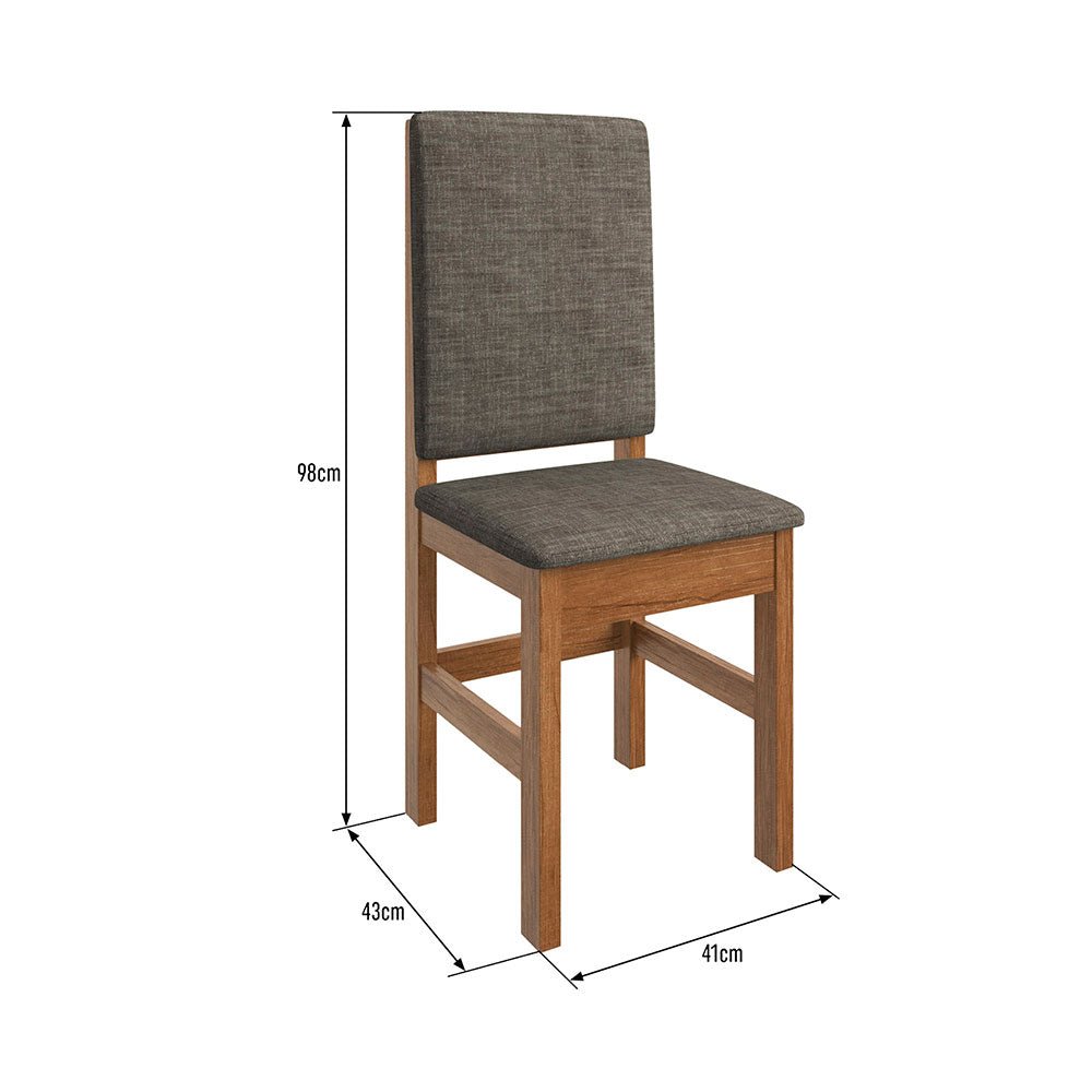 Comedor Modesto Canela 130 cm de Seis Puestos (Incluye Sillas) - Comedores | Bylmo